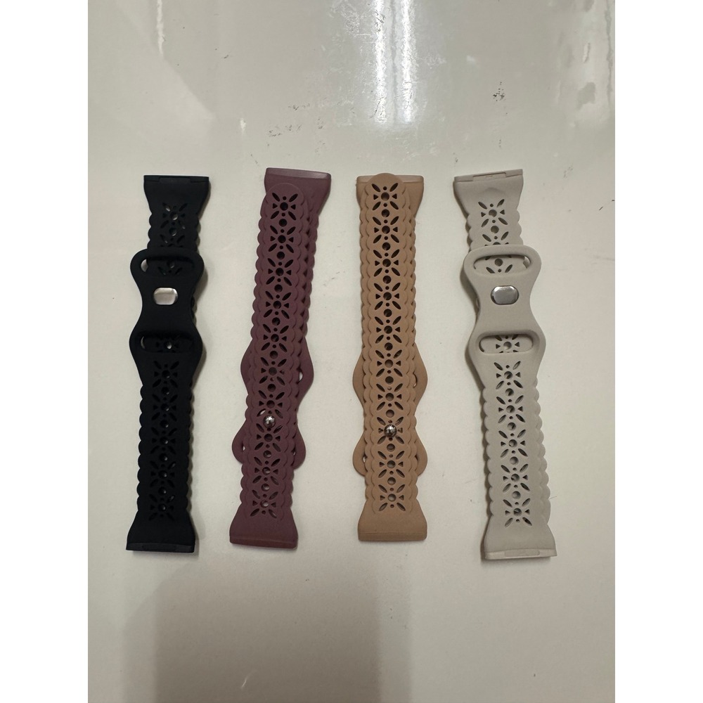 4 Pack Lace Silicone Watch Bands for Apple Watch‎ Floral Cutout Straps Set